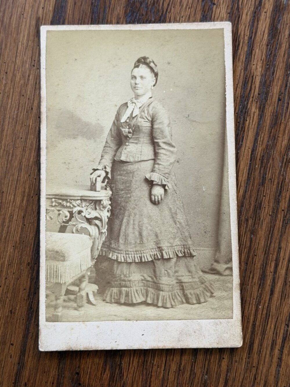Antique Victorian Women Dress CDV Photo Photograph Adam Diston Leven Fife